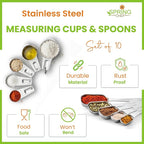 Spring Chef Stainless Steel Measuring Cups and Spoons Set of 10 w/Leveler | - Image 2