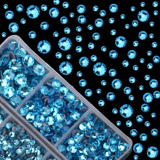4000pcs Mixed Size Hot Fix Round Crystals Gems Glass Stones Hotfix Flat Back - Image 2