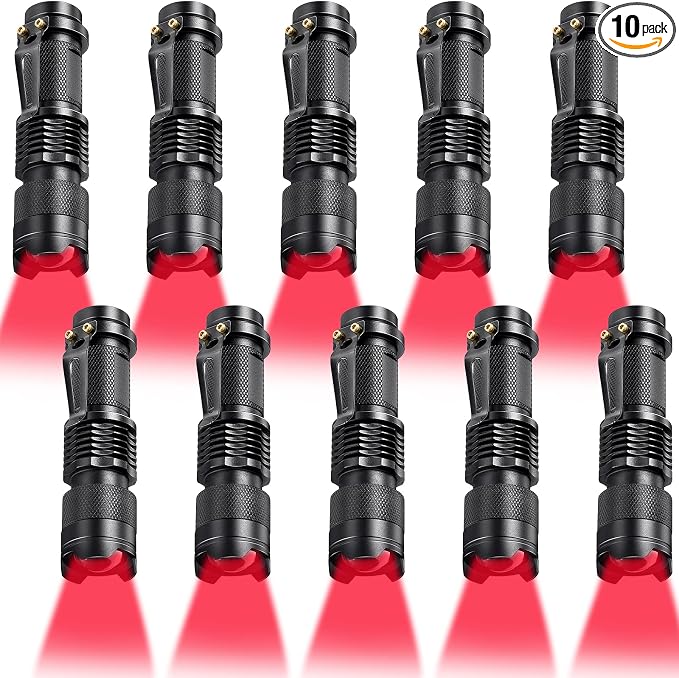 Honoson Red Light Flashlight LED Single Mode Torch 1 Mode Scalable Red Lens by Honoson