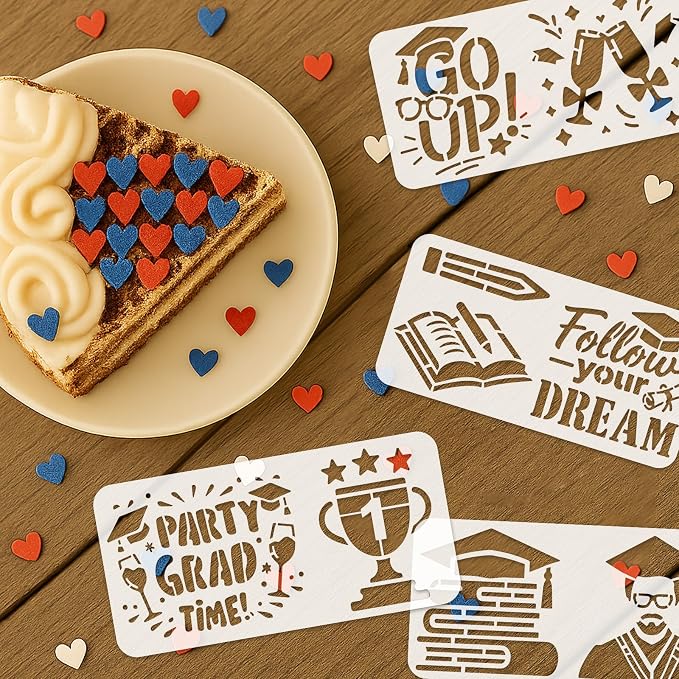 INFUNLY 15PCS Graduation Painting Stencils 3.9×7.87" Graduation Season Wall - Image 7