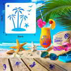 Augshy 56 Pack Summer Stencils for Painting, 3 Inch Beach Crafts Template | - Image 2