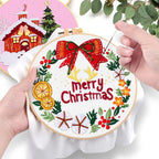 ERKOON 5 Sets Embroidery Kit for Beginners, Christmas Cross Stitch Set - Image 5