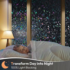 Haton Blackout Window Film, Stained Glass Sun Light Blocking Privacy Tint Shades - Image 2