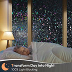 Haton Blackout Window Film, Stained Glass Sun Light Blocking Privacy Tint Shades - Image 2