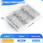 Huhuhero 200Pcs Safety Pins for Clothes, 2.2 inches Large Heavy Duty Safety Pins - Image 2
