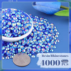 4000PCS 5mm Resin Jelly Rhinestones in Bulk, Bedazzling Flatback Crystals - Image 2