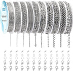 Necklace Chains for Jewelry Making, 78.7 Feet 10 Rolls Stainless Steel Jewelry by Ecoofor