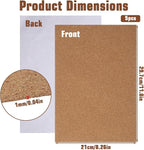 5 Pack Adhesive Cork Sheet, 1mm Thin Adhesive Cork Board Rectangle Cork Sticker - Image 2