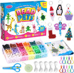 Funtopia Beads for Crafts, Pony Beads Keychain Making Kit, Bead Pets Art Crafts - Image 8