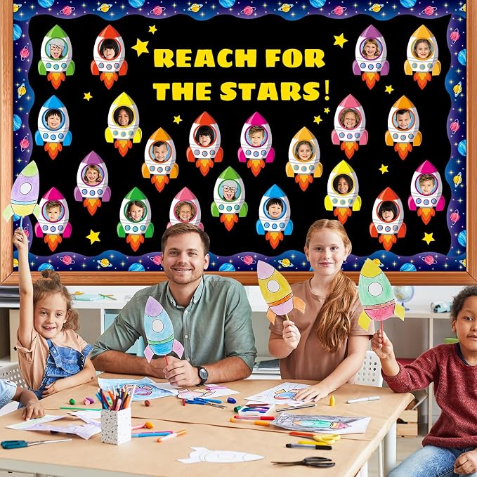 gisgfim 80Pcs Rocket Cutouts Back to School Decorations Bulletin Board Outer - Image 5