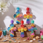 Kenning 24 Set Sand Art Cross Necklace Craft Kit, Colorful VBS Christian Empty - Image 4
