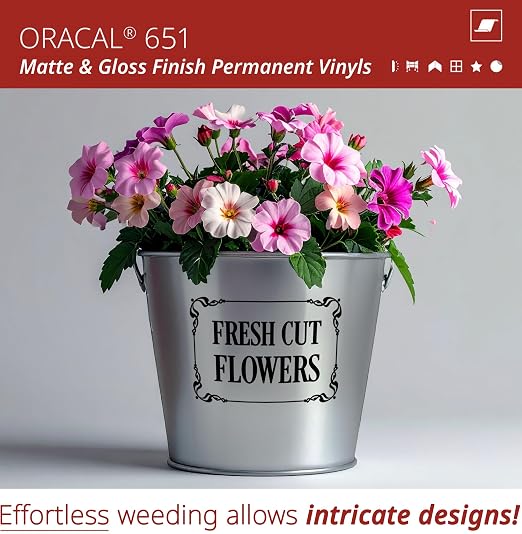 ORACAL 651 Matte Black Vinyl Durable Roll Easy to Weed Permanent Adhesive Craft - Image 3