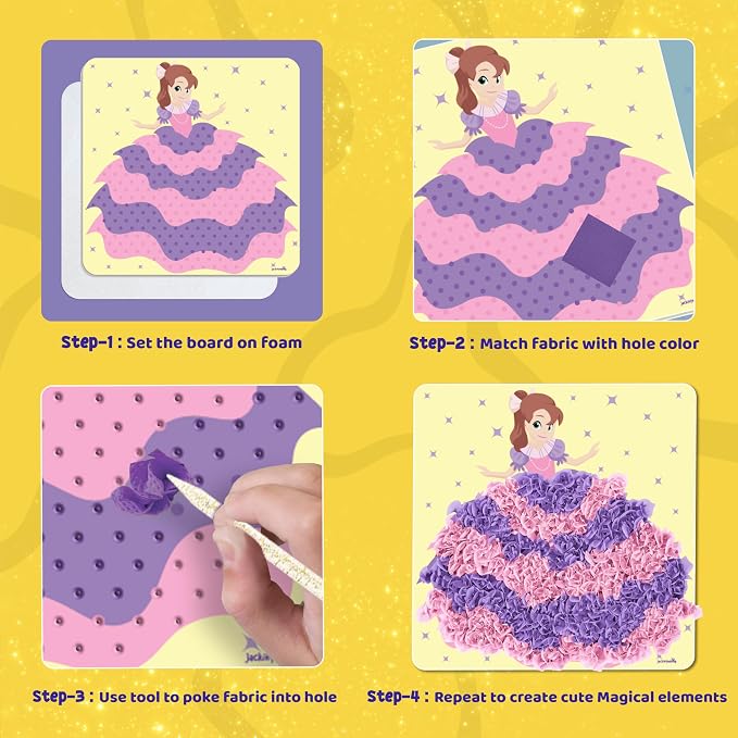 jackinthebox Poke Poke Art – Magical Theme, Mess-Free Fabric Art and Craft - Image 5