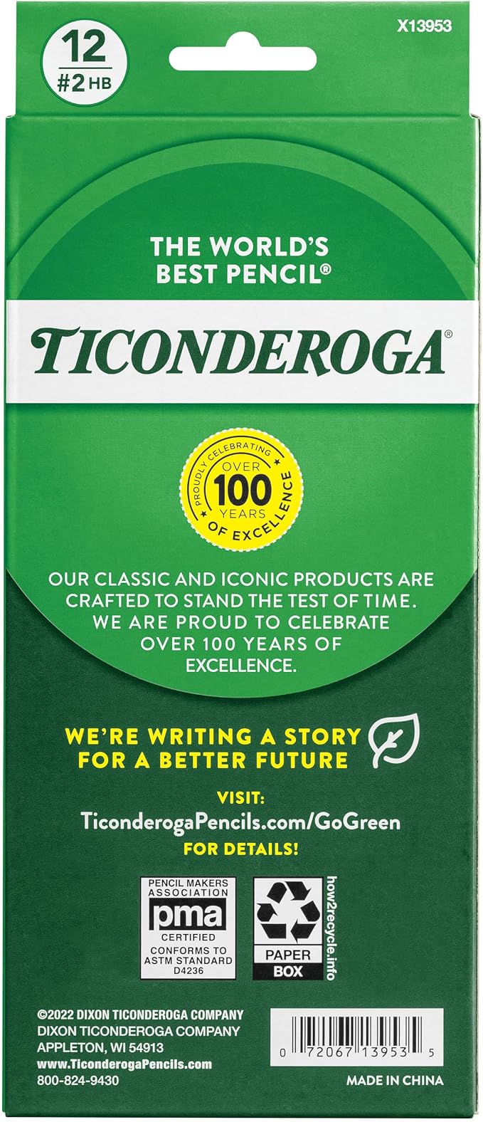 Ticonderoga Wood-Cased Pencils, Unsharpened, #2 HB Soft - Image 2