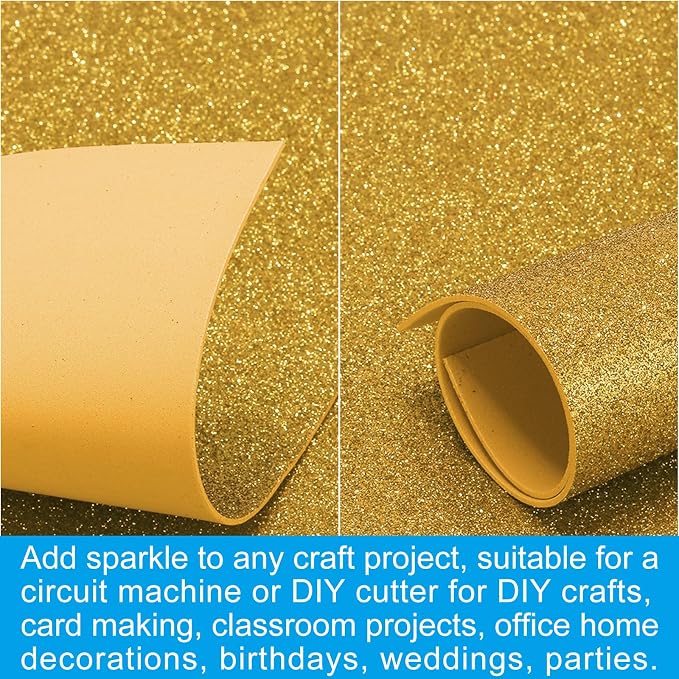 PATIKIL 30Sheets Yellow EVA Glitter Foam Sheet 11.8 x 7.9 Inch 2mm Thick - Image 5