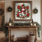 Eiazuiks Christmas Stamping Cross Stitch Kit, Snowman Christmas Counting Cross - Image 2