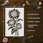 Large Flower Stencils for Painting on Wood, Canvas & Fences -10 Pc Floral - Image 9