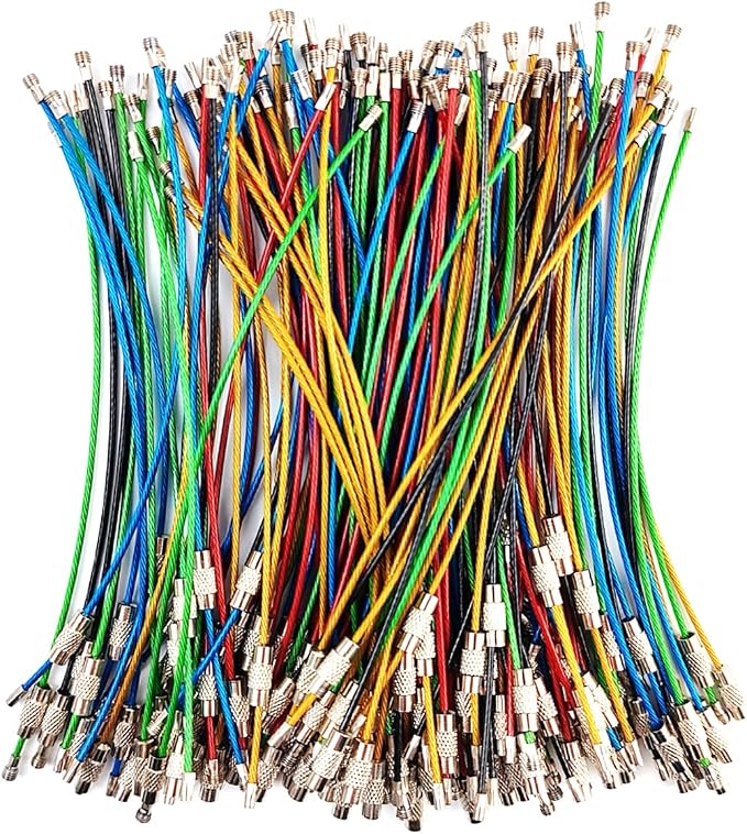 ROYHOO 50PCS 5.9" Steel Wire Keychain, Colored Nylon Coated Stainless Steel - Image 4