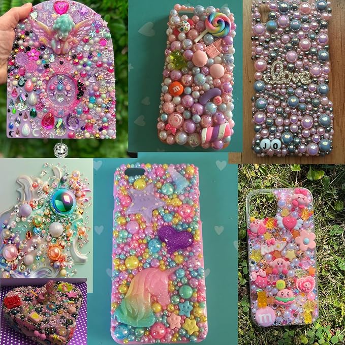 1500PCS 3-14mm WhiteAB Flatback Pearls, 150g Half-Round ABS Pearls - Image 6