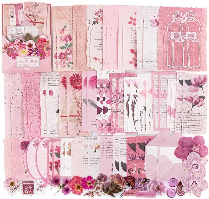 RISYPISY Floral Scrapbook Supplies Kit, Card Making, Art Journal by RISYPISY