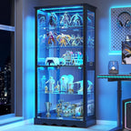Dystler Display Cabinet with RGB LED Lights & Glass Doors, Flexible Storage - Image 8
