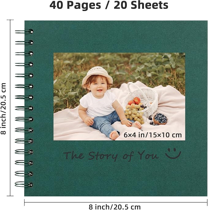 Yopih 8x8 Inch DIY Scrapbook Photo Album, Hardcover Kraft Paper Acid-Free - Image 2