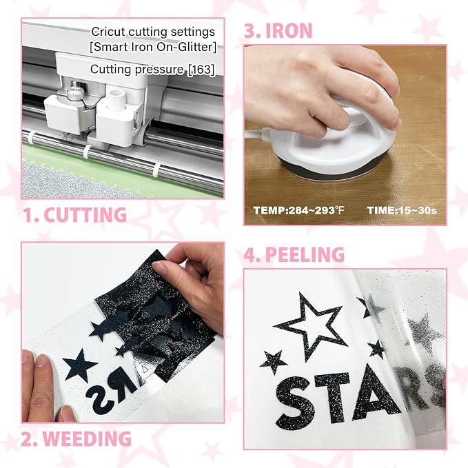 Black Glitter Heat Transfer Vinyl, Glitter Iron-On - Image 4