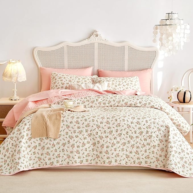 Wake In Cloud - Floral Quilt Set, Coquette Cottagecore Shabby Chic Flower - Image 3