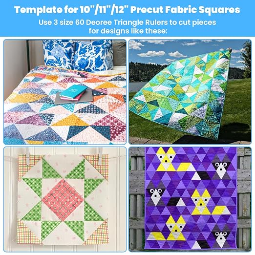 3 Pcs 60 Degree Triangle Ruler for Quilting, 10 Inch Acrylic Template Ruler - Image 7
