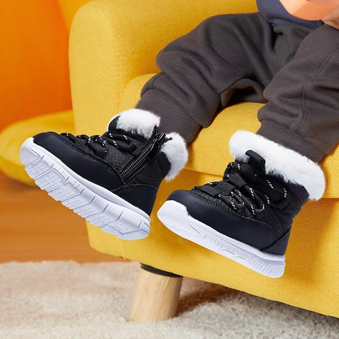 BMCiTYBM Girls Boys Snow Boots Warm Winter Fur Lined Baby Shoes (Infant/Toddler/Little Kid)