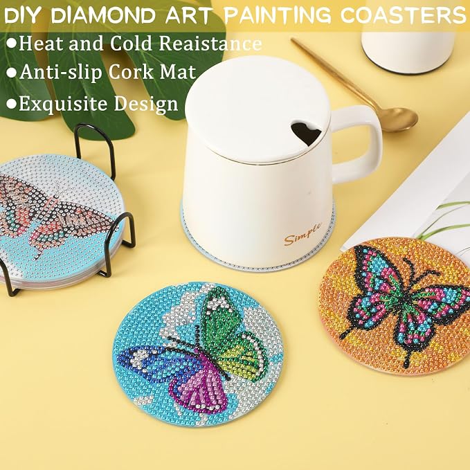 UPINS 8Pcs Diamond Art Painting Coasters - Image 6