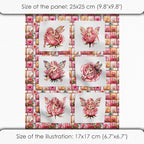‍ Pink Fairy Patchwork Cotton Fabric Panel – 6 Designs + Bonus Patchwork Sheet - Image 6
