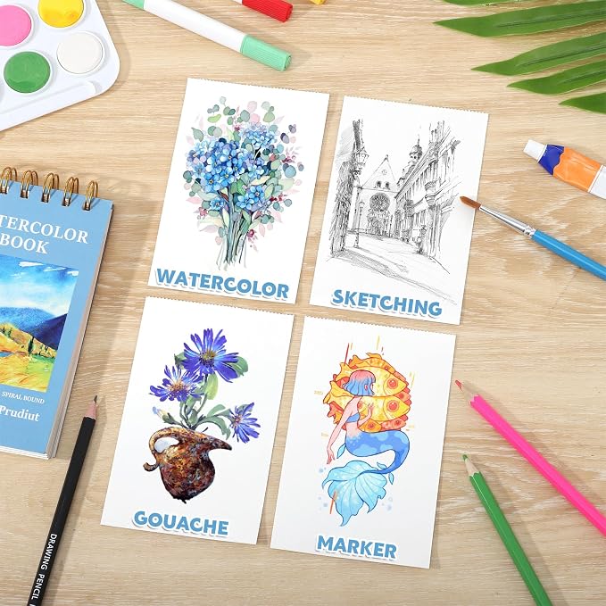 35 Sheets Watercolor Paper Pad 3.5x5.5 Inch, 140 lb/300 GSM Cold Press Water - Image 6