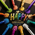 SAKEYR Super Golden Metallic Paint Markers, 12 Colors Sparkle Metallic Glitter - Image 2