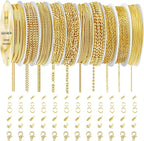 Ecoofor Gold Necklace Chains for Jewelry Making, 75.5 Feet 10 Rolls Jewelry by Ecoofor