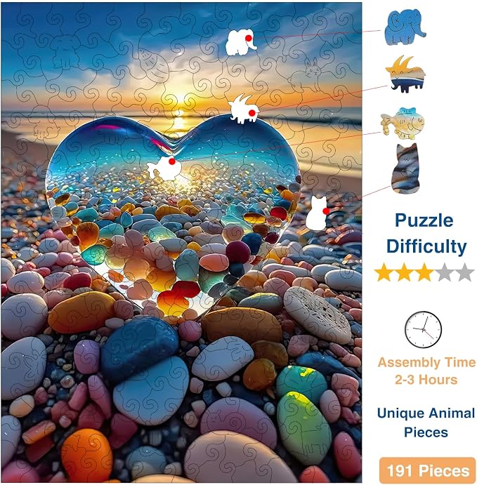 Wooden Puzzle for Adults, Wooden Jigsaw Puzzles for Adults, Unique Wood Animal - Image 2
