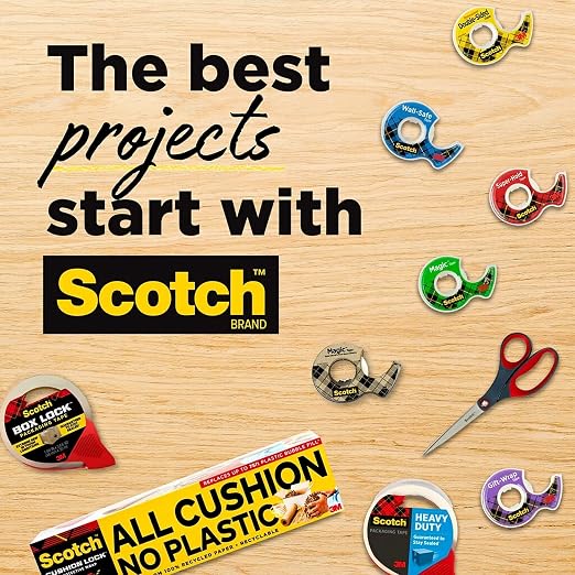 Scotch Permanent Double Sided Tape Refill Rolls, 1/2"" x 36 yds, 12 Rolls – - Image 8