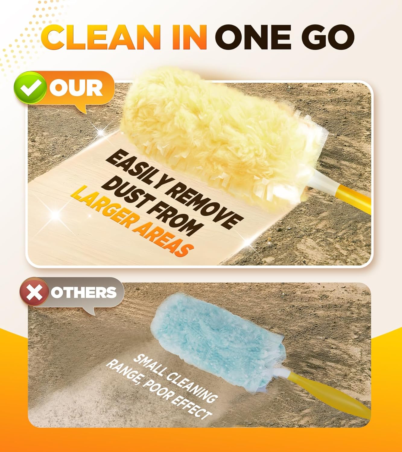 30 Count Heavy Duty Duster Refills for Swiffer, Multisurface 360° Larger Size Dusters with 4X Microfibers, Unscented Disposable Dusters for Cleaning Home, Blinds, Fans, Corners (Only Duster)