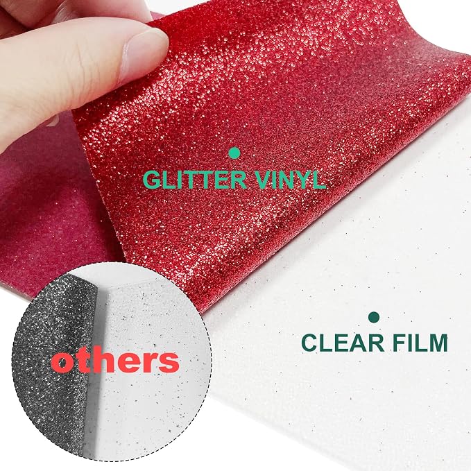 Glitter HTV Heat Transfer Vinyl Bundle -12 Pack 12”x 10" Glitter HTV Heat - Image 4