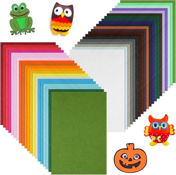 Ainiv 40pcs 8×12 inches Coloured Felt Fabric Sheets, Fabrics DIY Craftwork by Ainiv
