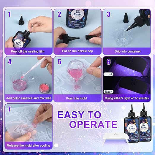 KISREL UV Resin with Light - 200g Upgraded Hard Type Crystal Clear Ultraviolet - Image 4