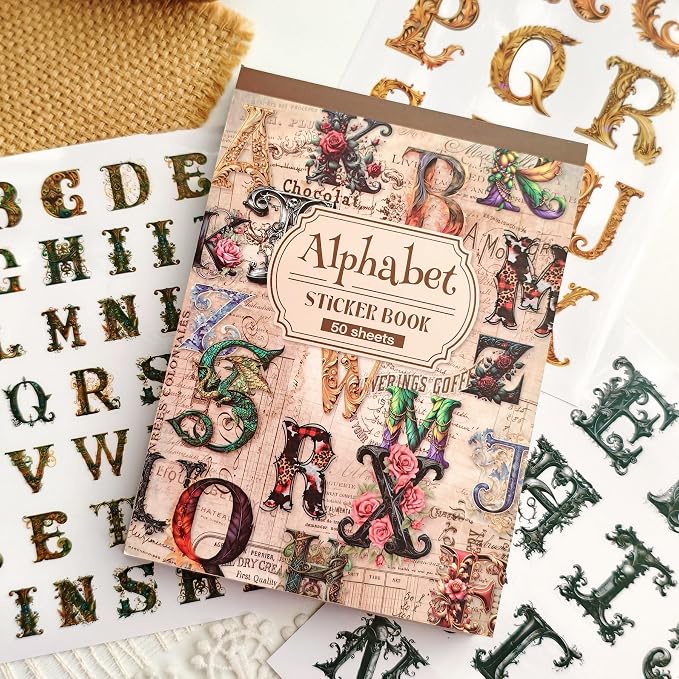 Alphabet & Number Stickers, 50 Sheets Vinyl Letters by JUNKJWBZ%7CPeelStickInspir