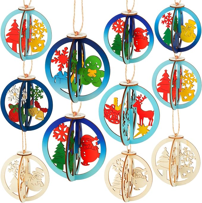 Chunful 72 Pcs DIY Wooden Crafts to Paint 3D Unfinished Paint Your Own by Chunful