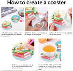 8 Pcs Book Diamond Art Coasters Kit - Image 7
