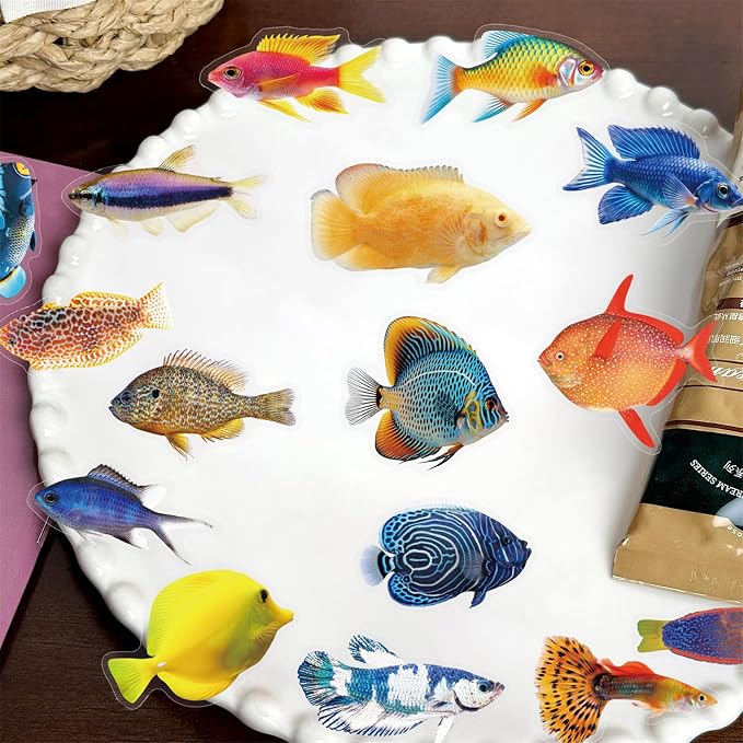 50PCS Clear Tropical Marine Life Ocean Stickers PET Fish Aesthetic Sticker - Image 5