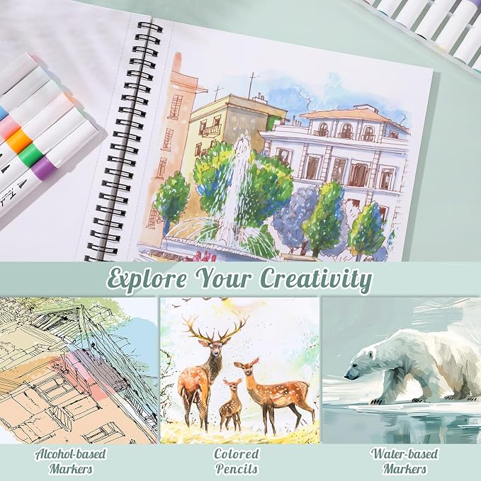 50 Sheets Marker Paper Pad, 9×12 Inch Bleedproof Art Sketch Pad, 73lb/120gsm - Image 6
