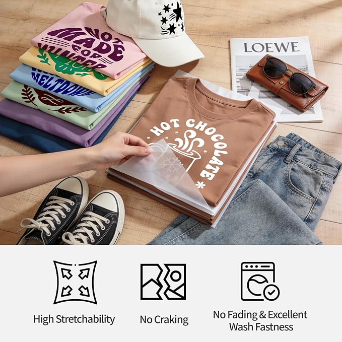 TECKWRAP Heat Transfer Vinyl for T-Shirts 33 Sheets 12"x12" Easy Cut & Weed | - Image 6