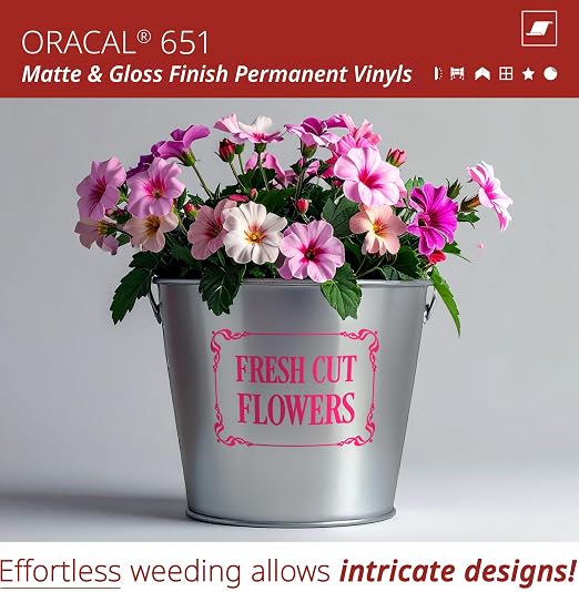 ORACAL 651 Matte Pink Vinyl Durable Roll Easy to Weed Permanent Adhesive Craft - Image 3