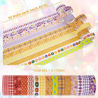 emmoolife 50 Rolls Washi Tape Set, 15mm Wide Rainbow Colored Tape Aesthetic - Image 3