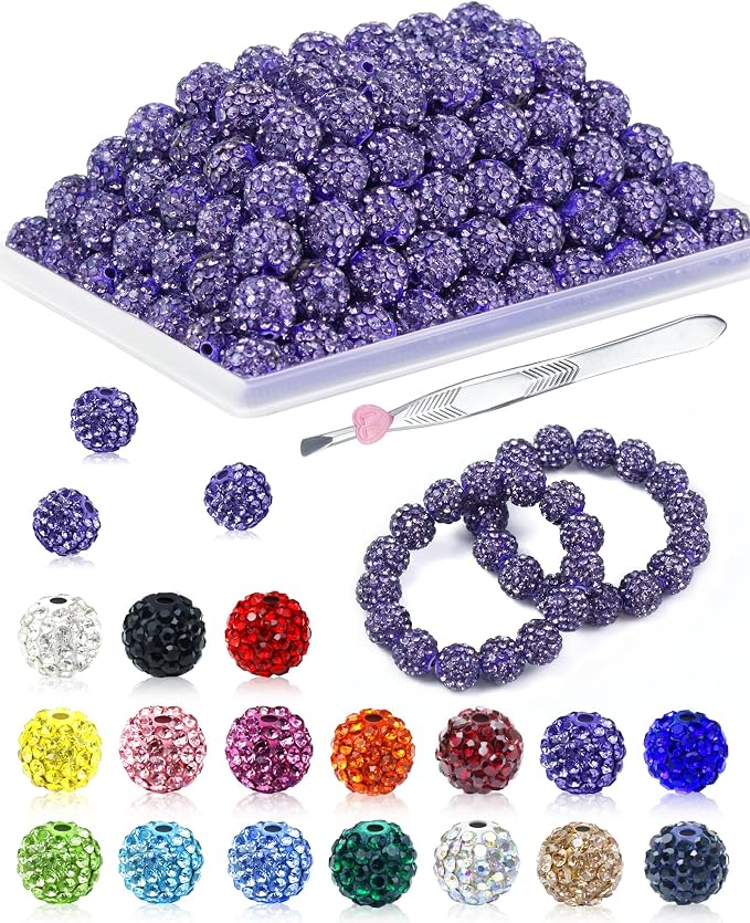 120PCS FIVEIZERO Purple Rhinestone Beads by FIVEIZERO